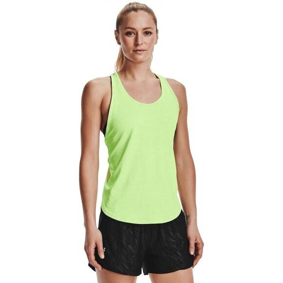 Under Armour Tech Vent Tank Women Large Lime Twist Racerback Lightweight Stretch - Picture 1 of 14